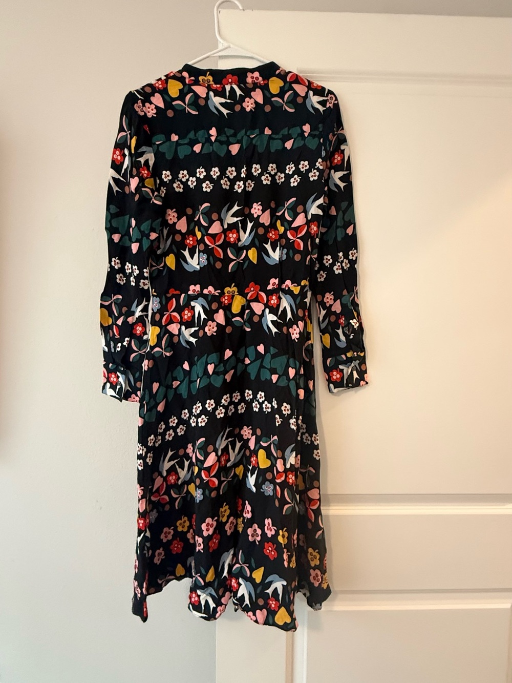 Boden Black Floral Long-Sleeve Midi Dress - Picture 10 of 11